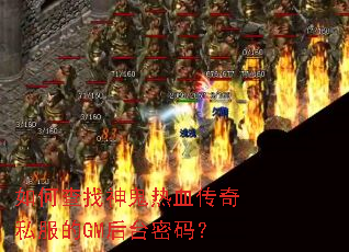 如何查找神鬼热血传奇私服的GM后台密码? 如何查找神鬼热血传奇私服的GM后台密码?