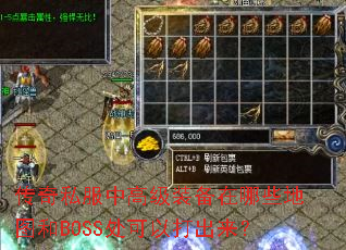 ����˽���и߼�װ������Щ��ͼ��BOSS�����Դ������