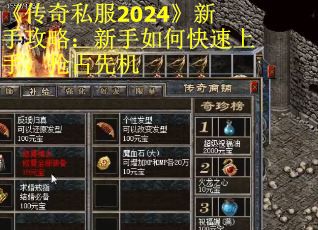 《传奇私服2024》新手攻略：新手如何快速上手，抢占先机